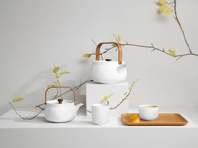 ASA Selection japandi Teekanne mit Holzgriff weiß 0,6l