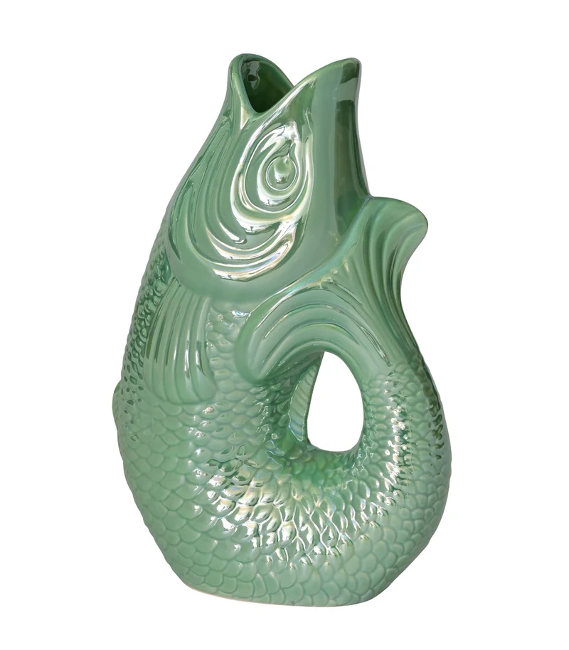 Giftcompany Monsieur Carafon Vase / Karaffe Fisch rainbow mint 1,2l