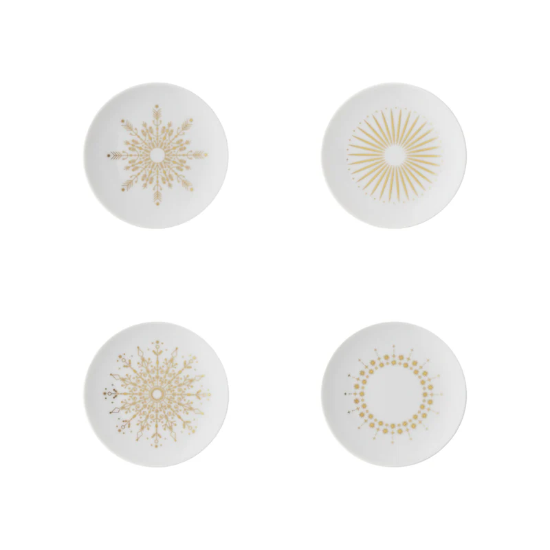 Rosenthal TAC Gropius Festive Celebration Stars Brotteller 10cm Set4