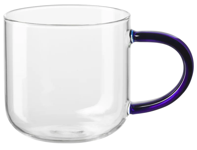 ASA coppa Glas Becher mit blauem Henkel 0,4l