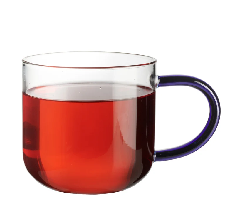 ASA coppa Glas Becher mit blauem Henkel 0,4l