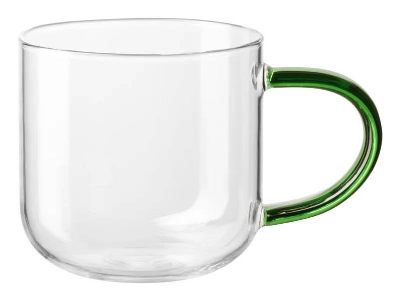 ASA coppa Glas Becher mit grünem Henkel 0,4l