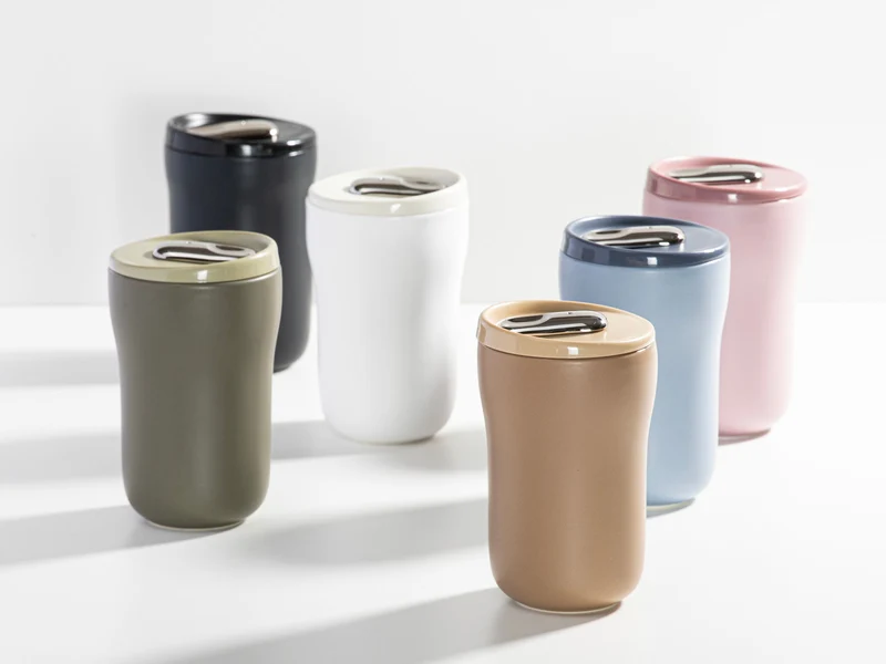 Ladelle ECO BREW II To-Go-Becher doppelwandig keramik schwarz 0,35l