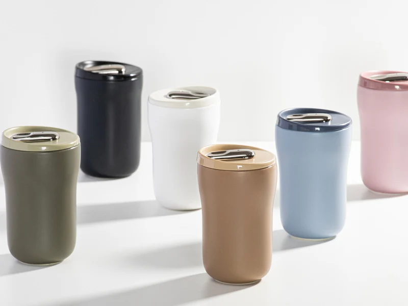 Ladelle ECO BREW II To-Go-Becher doppelwandig keramik alabaster 0,35l