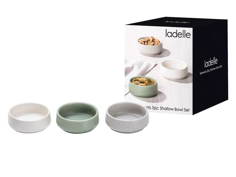 Ladelle ELEMENTS Schalenset flach assortiert Set3