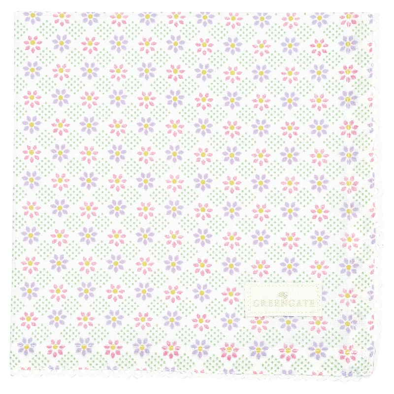 Greengate Sybille Stoffserviette mit Spitze white 40x40cm