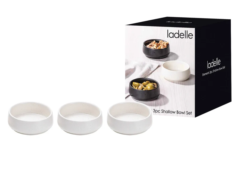 Ladelle ELEMENTS Schalenset flach weiß Set3