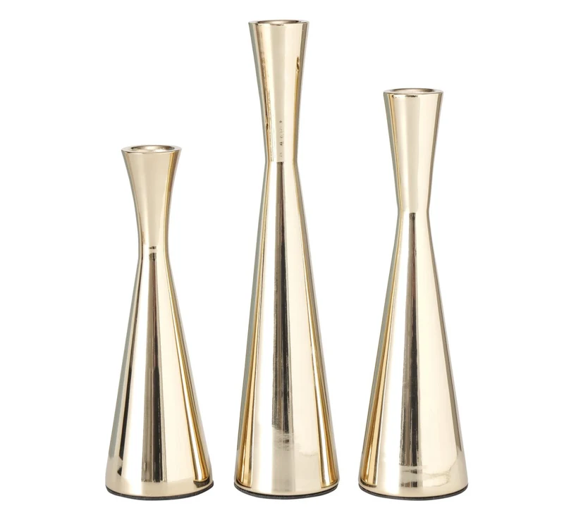 Boltze Cone Kerzenleuchter gold 3tlg