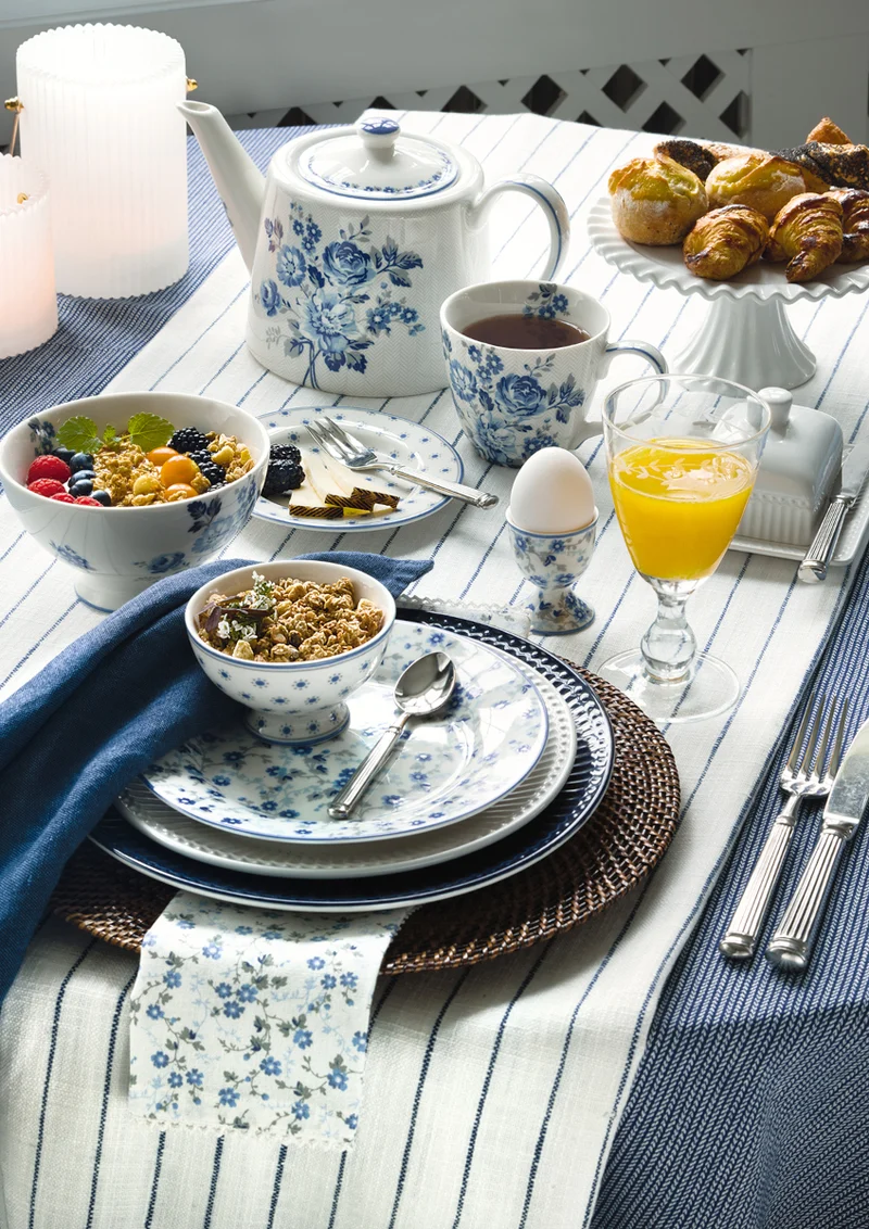 Greengate Leinen Serviette marineblau 40x40cm