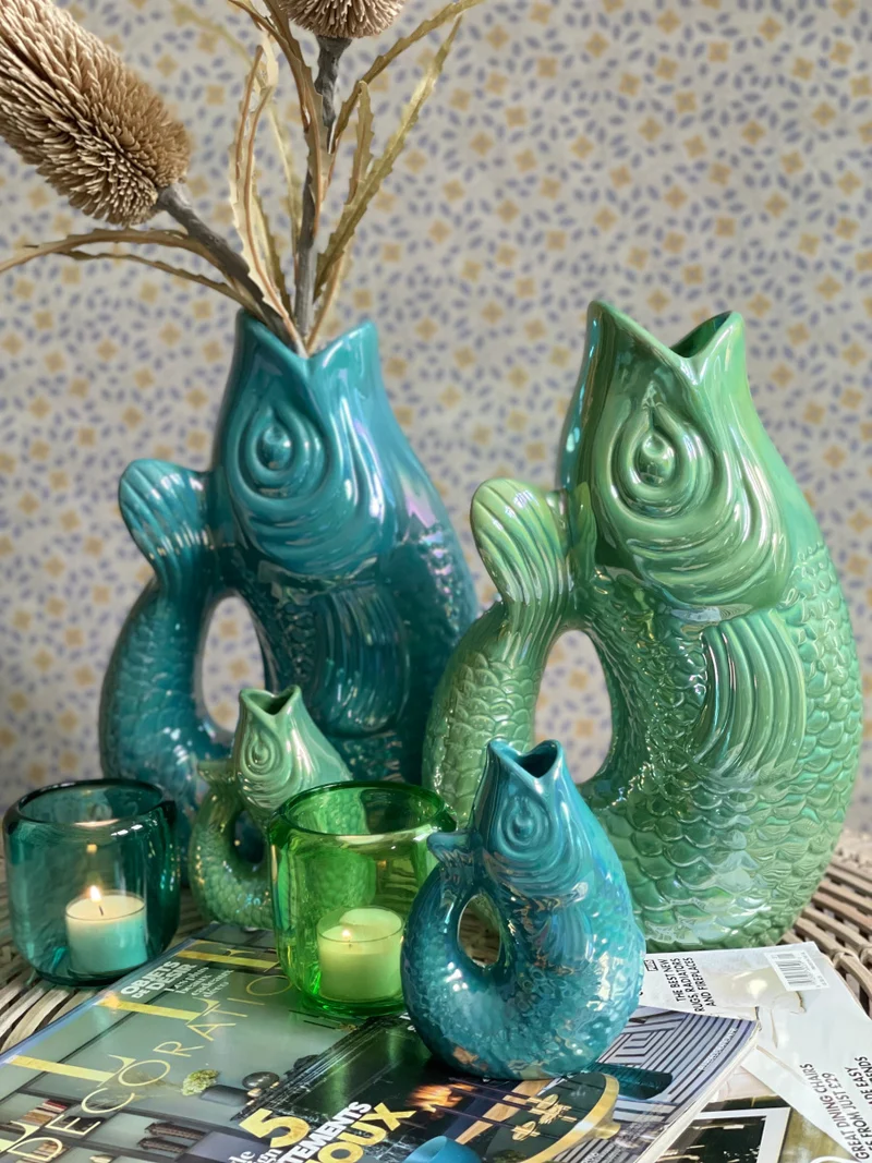 Giftcompany Monsieur Carafon Vase / Karaffe Fisch XS lagoon 0,2l