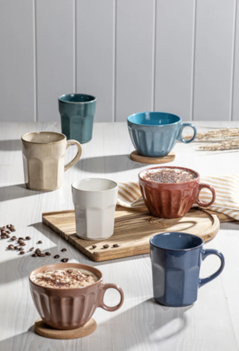 ladelle ELAN Becher- und Untersetzerset hafer