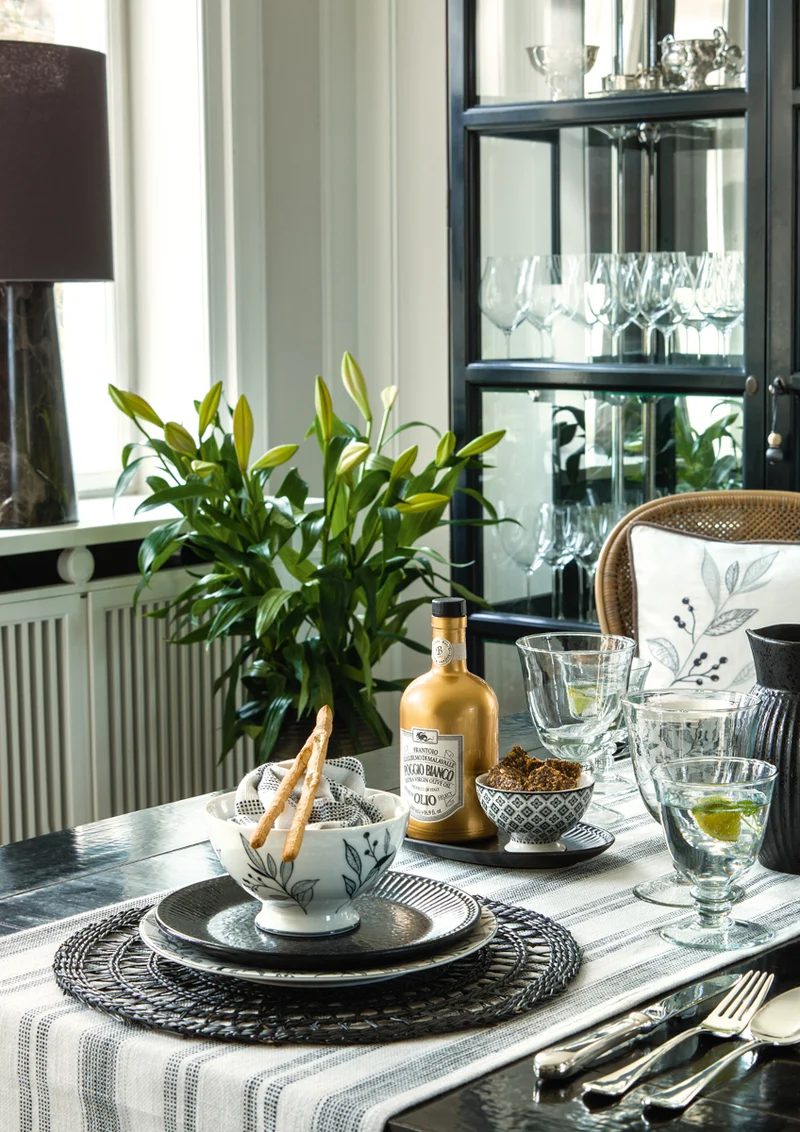 Greengate Selma Stoffserviette grau 40x40cm