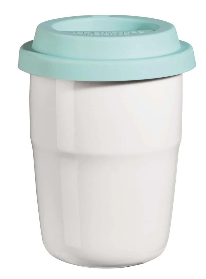 ASA cup & go Thermobecher weiss Deckel türkis 0,2 l