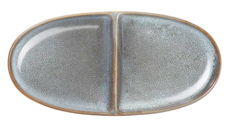 ASA SAISONS Aperitifteller 2-geteilt oval denim