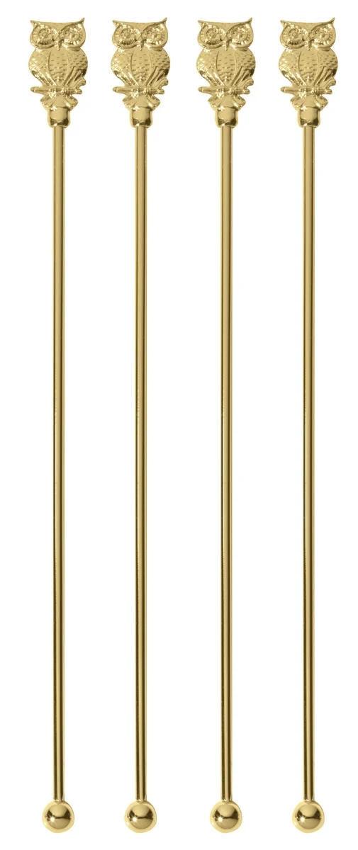 Paderno Bar Utensils Rührer Eule gold Set4