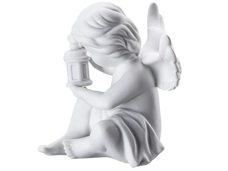 Rosenthal Engel mit Laterne mittel weiss matt 10,5 cm