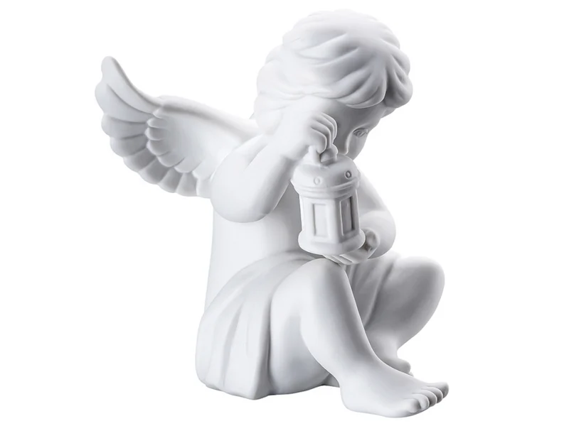 Rosenthal Engel mit Laterne mittel weiss matt 10,5 cm