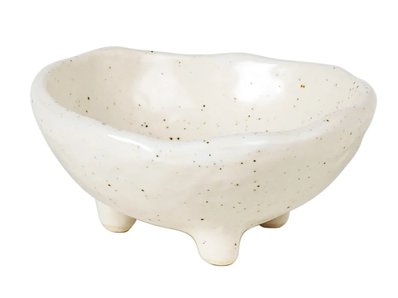 Broste Copenhagen NORDIC VANILLA Schale S mit Füßen 8,5 cm