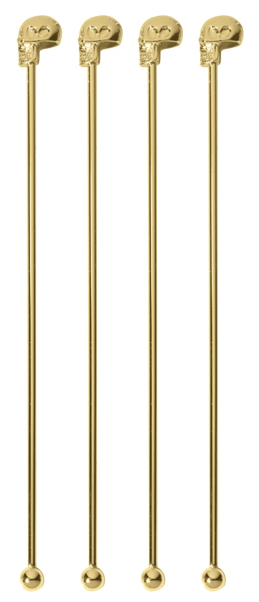 Paderno Bar Utensils Rührer Totenkopf gold Set4