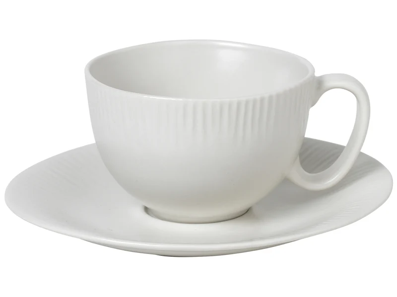 Broste Copenhagen SANDVIG soft white Tasse mit Untertasse 2tlg.