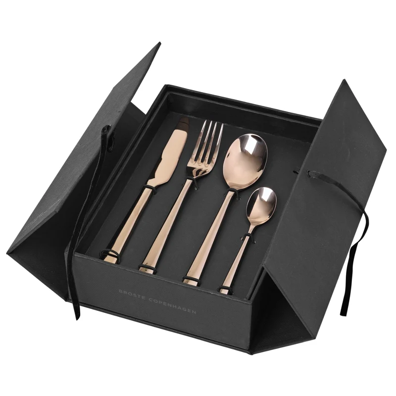 Broste Copenhagen HUNE Besteckset titanium espresso 16tlg.