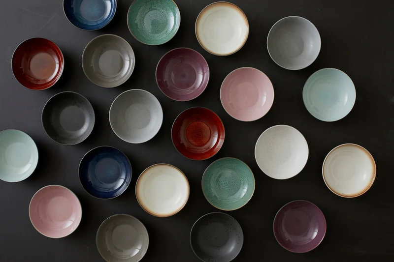 Bitz Pastateller matt grey / shiny light pink 20 cm