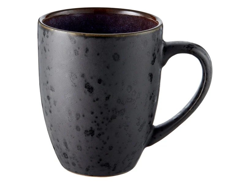 Bitz Becher mit Henkel matt black / shiny dark blue
