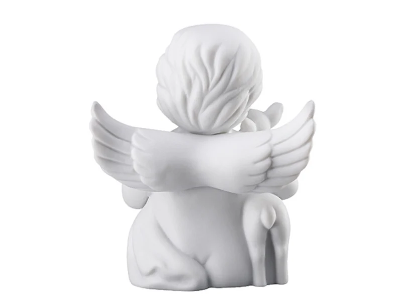 Rosenthal Engel mit Bambi klein weiss matt 6 cm