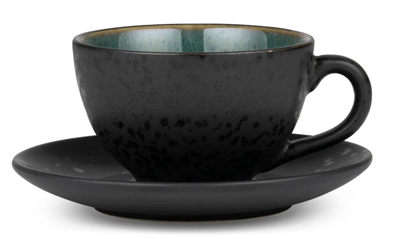 Bitz Tasse mit Untertasse black / green 0,24 l