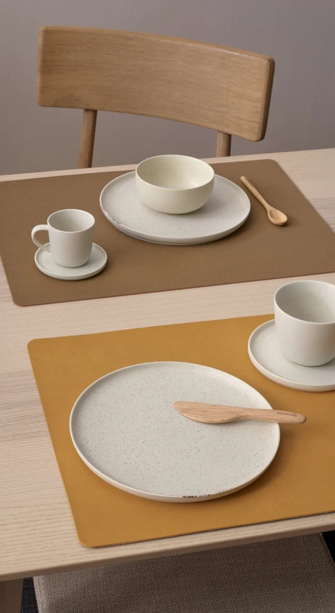 ASA Tischset soft leather limestone 46 x 33 cm