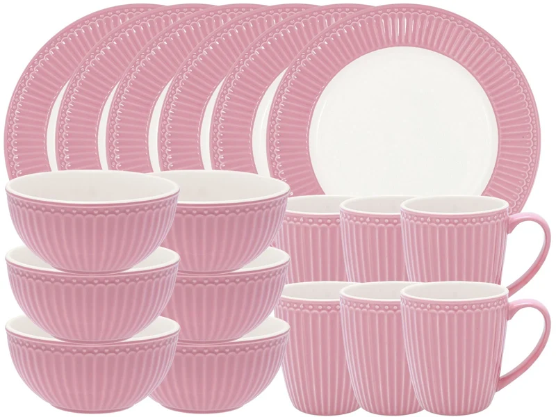 Greengate Alice Frühstücksset dusty rose 18tlg
