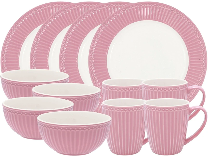 Greengate Alice Frühstücksset dusty rose 12tlg