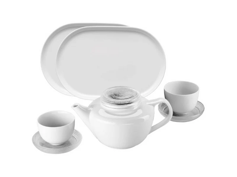 Rosenthal WAN Teeset 7-tlg. Weiss/Glas