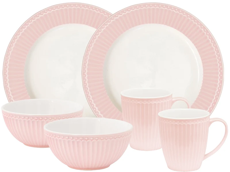 Greengate Alice Frühstücksset pale pink 6tlg
