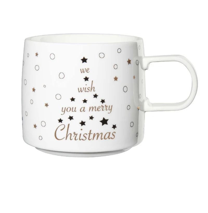 ASA Xmas Henkelbecher Merry XMAS weiss/gold 0,35 l