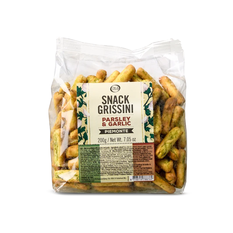 Grissini Piemonte – Brotstangen mit Knoblauch und Petersilie – 200g