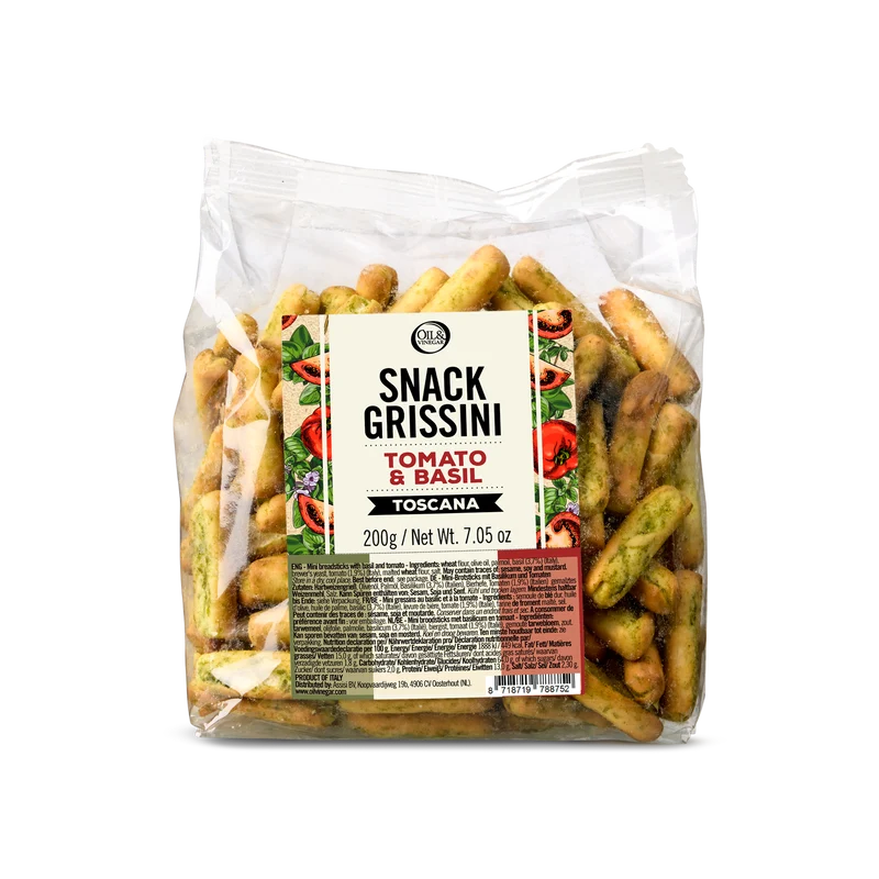 Grissini Toscana – Brotstangen mit Tomate und Basilikum – 200g