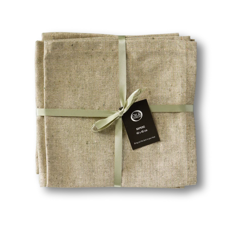 Lumix Serviette in Olivgrün und Gold - 40x40 cm - Set mit 4 Stück