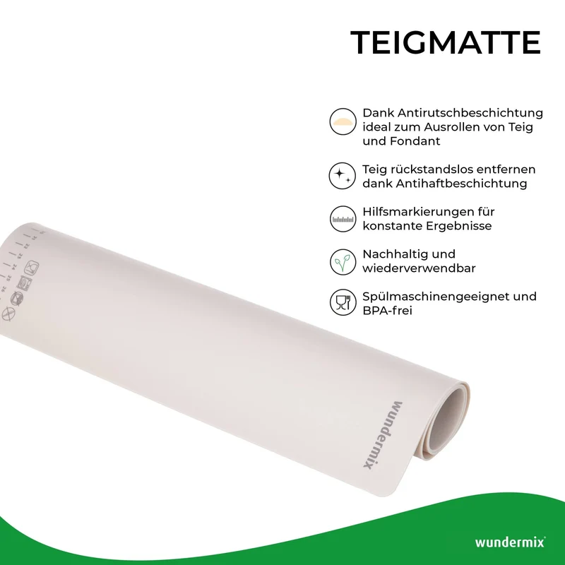 WunderMat® | Teigunterlage «Wundermix» | Premium-Teigmatte aus Silikon