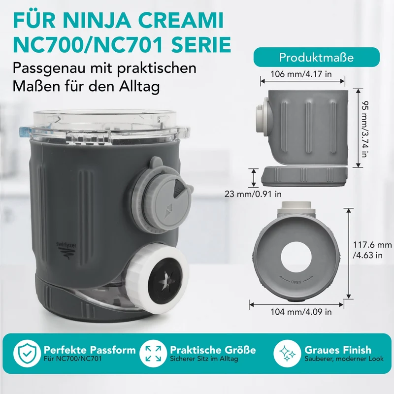 Swirlyzer | Silikon-Schutzhülle für Ninja Creami Scoop & Swirl Eisbehälter