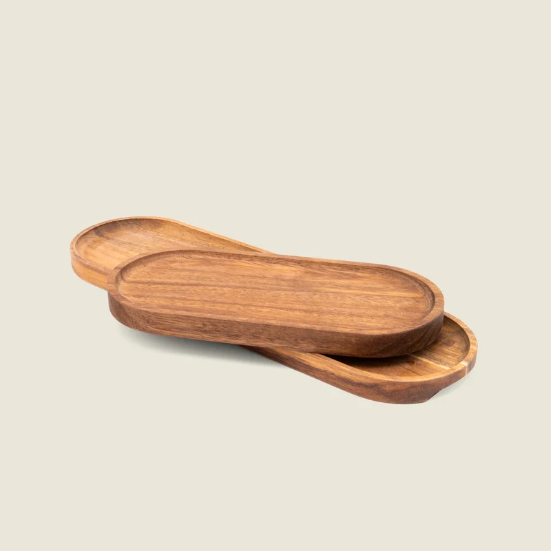 Servierplatte aus robustem Akazienholz - 20x9cm