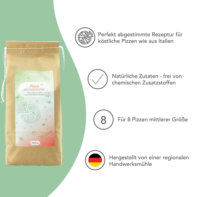 Pizza-Backmischung für 8 köstliche Pizzen | 1000 g