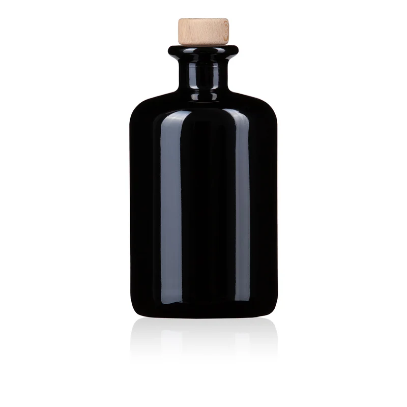 Hochwertiges Miron Apothekerglas Taurus 500 ml aus Violettglas inkl. Holzgriffkorken aus Naturkork