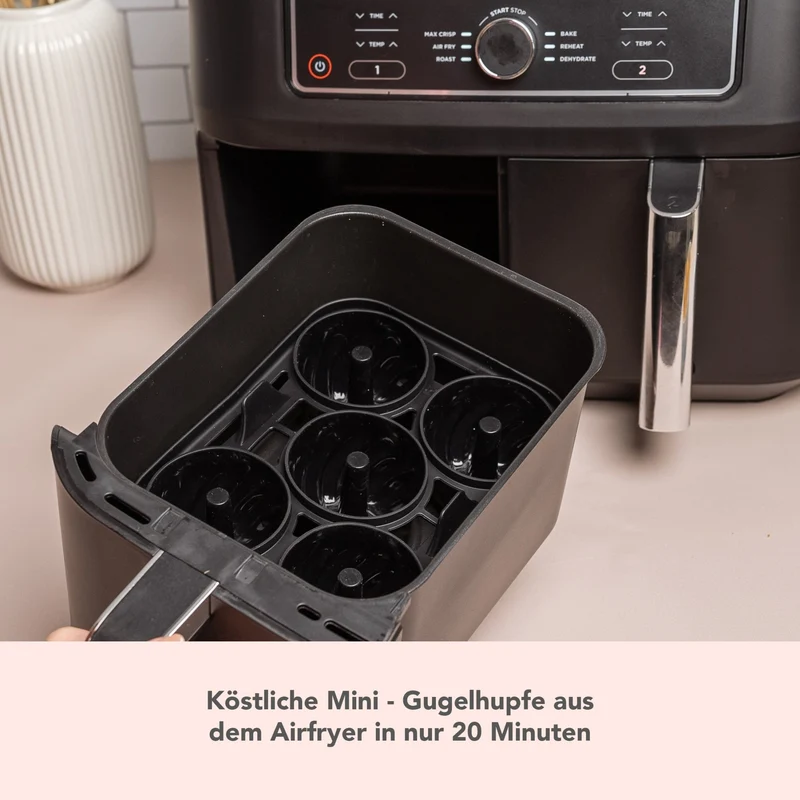 ZauberFry | Backform „Mini-Gugelhupf“ kompatibel mit Ninja Airfryer (2er-Set)