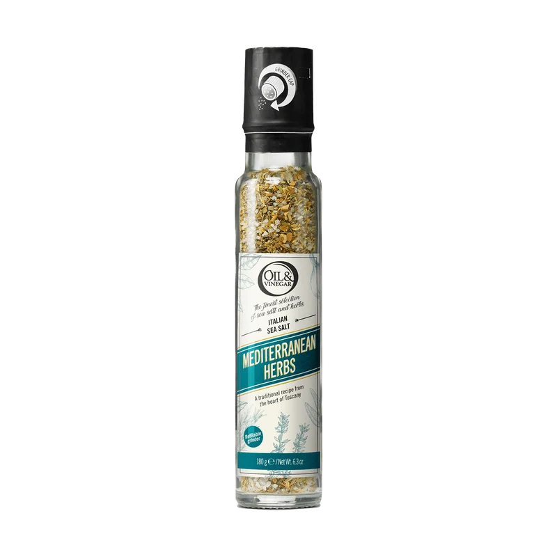 Italienisches Meersalz mit mediterranen Kräutern in der Mühle - 200 g