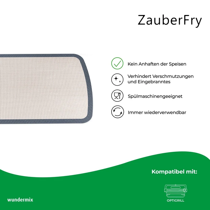 ZauberFry | Dauerbackmatte aus Silikon kompatibel mit Tefal OptiGrill