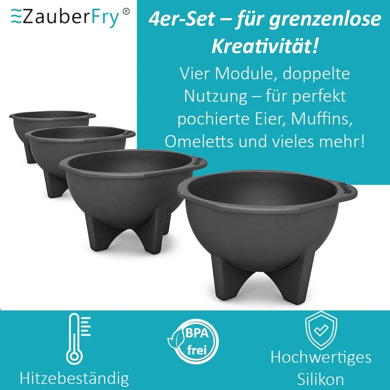 ZauberFry | Pochiereinsätze für Airfryer (4er-Set)