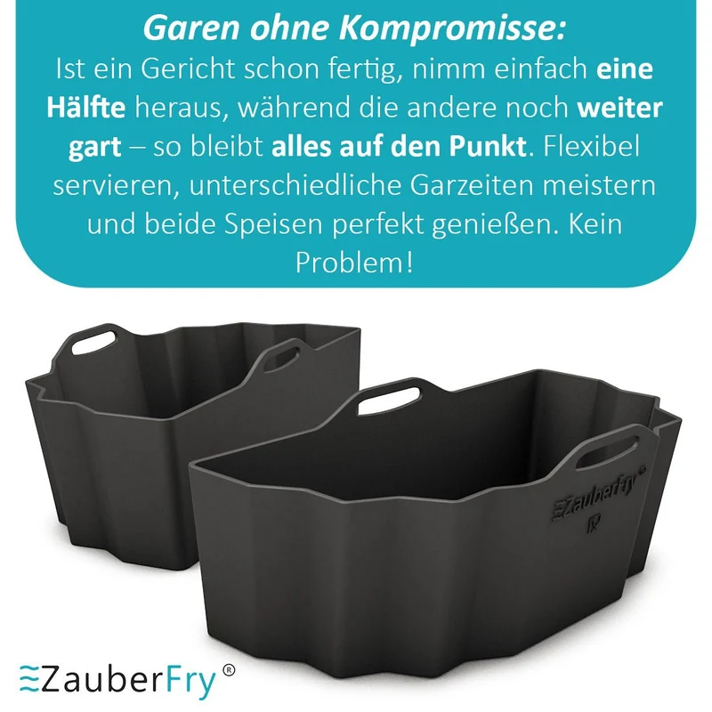 ZauberFry | DUAL Silikonform für AirFryer kompatibel mit Philips, Cosori und mehr