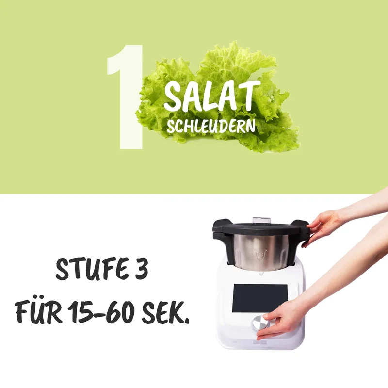 Salatschleuder-Aufsatz von MixFino® für Monsieur Cuisine Connect, Trend und Smart