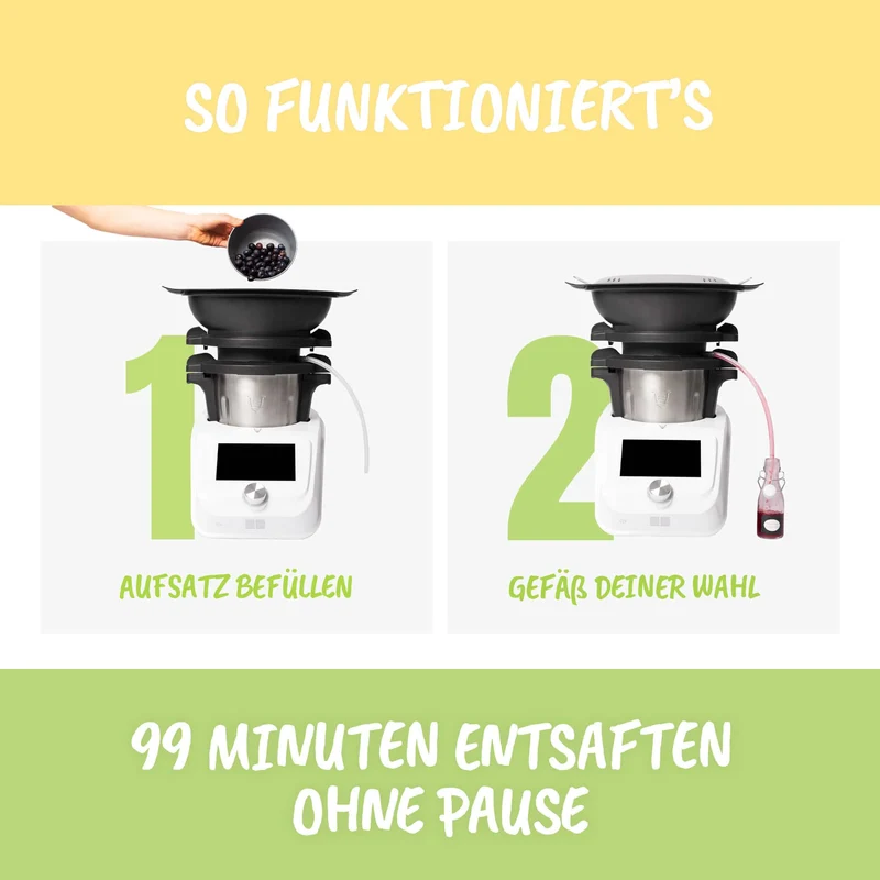 Dampfentsafter-Aufsatz von MixFino® für Monsieur Cuisine Smart, Trend, Connect